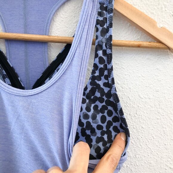 LULULEMON Inspiration Tank II Heathered Lullaby / Ace Spot Lullaby Black Size 4 - Picture 7 of 10
